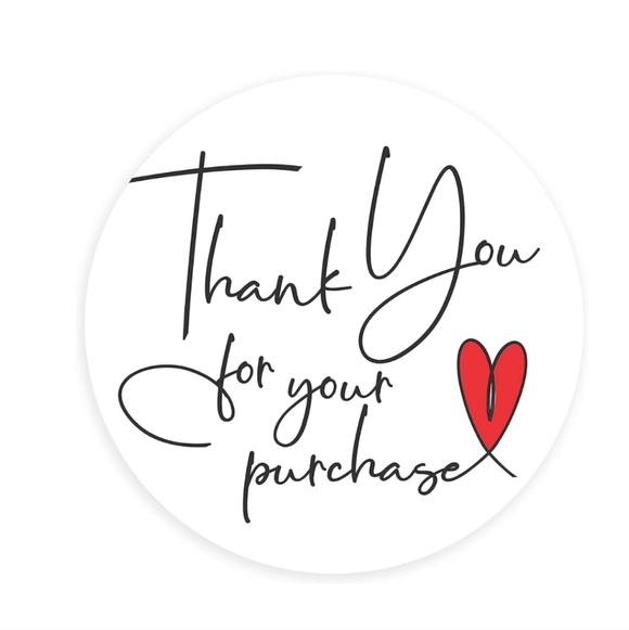 2" THANK YOU FOR YOUR PURCHASE ♥️ STICKERS•NWT• 300 - Picture 2 of 9